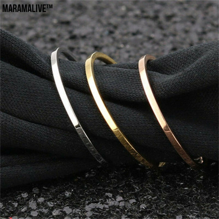 Stylish Glossy Fine Circle Couple Simple Simple Bracelet Ring