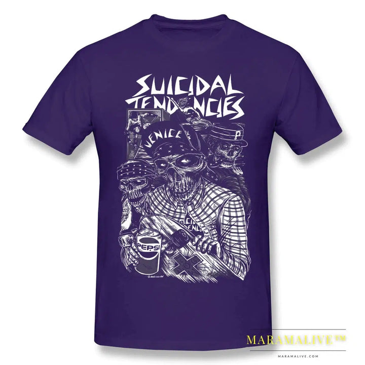 Suicidal Tendencies Print Cotton Funny T Shirts punk Men Fashion Streetwear