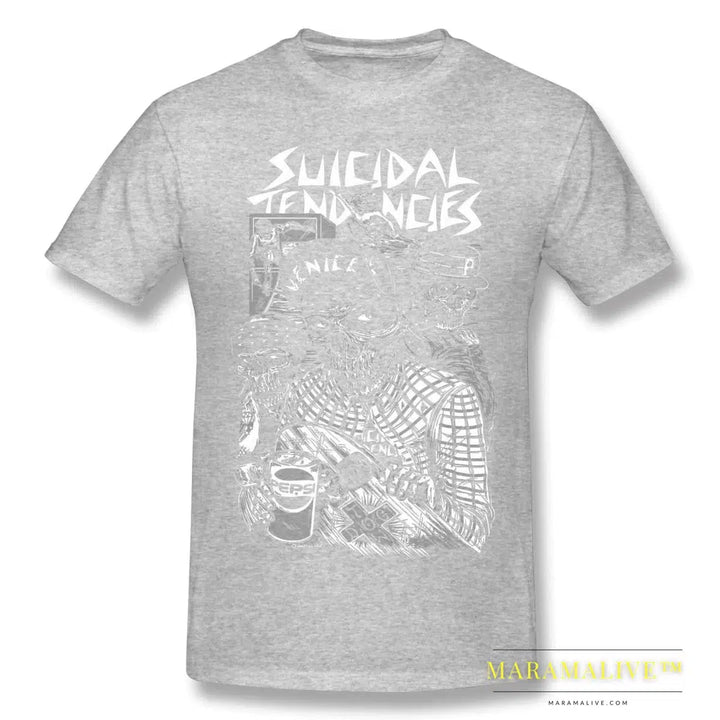 Suicidal Tendencies Print Cotton Funny T Shirts punk Men Fashion Streetwear