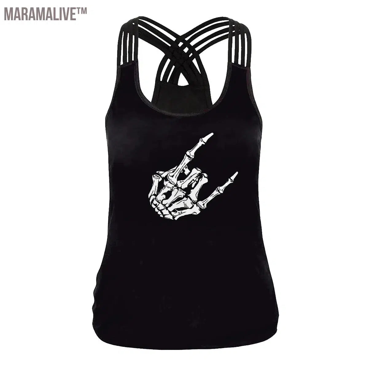 Summer Skull Girl Digital Printed Women's Tank Tops Fantastic Gothic Style Sling Top Sexy Backless Vest