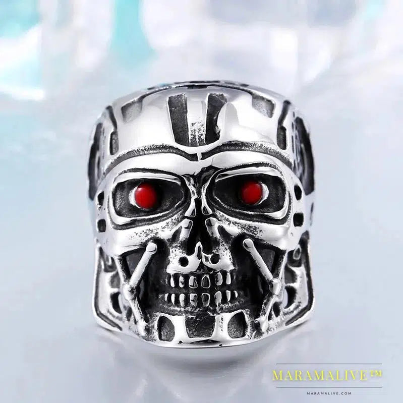 T800 Terminator Ring 316L Stainless Titanium Steel Jewelry