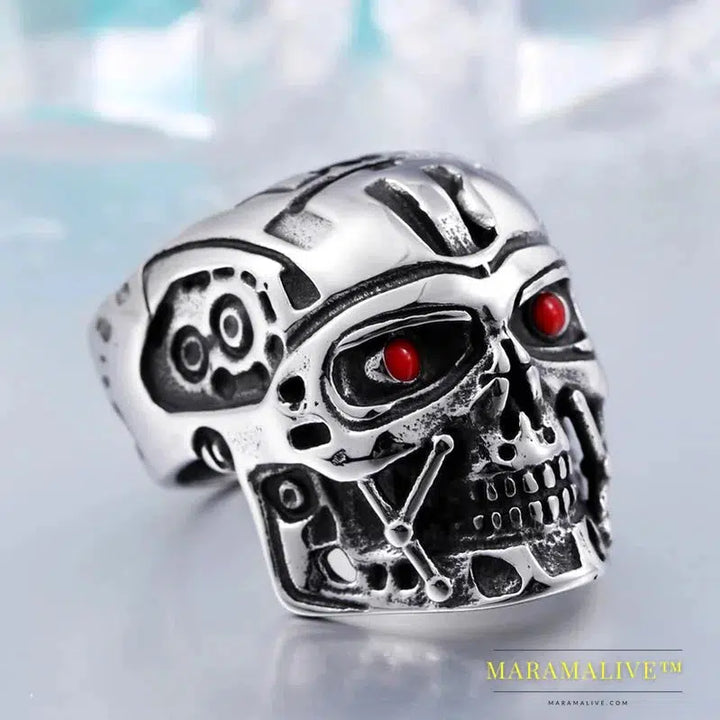 T800 Terminator Ring 316L Stainless Titanium Steel Jewelry