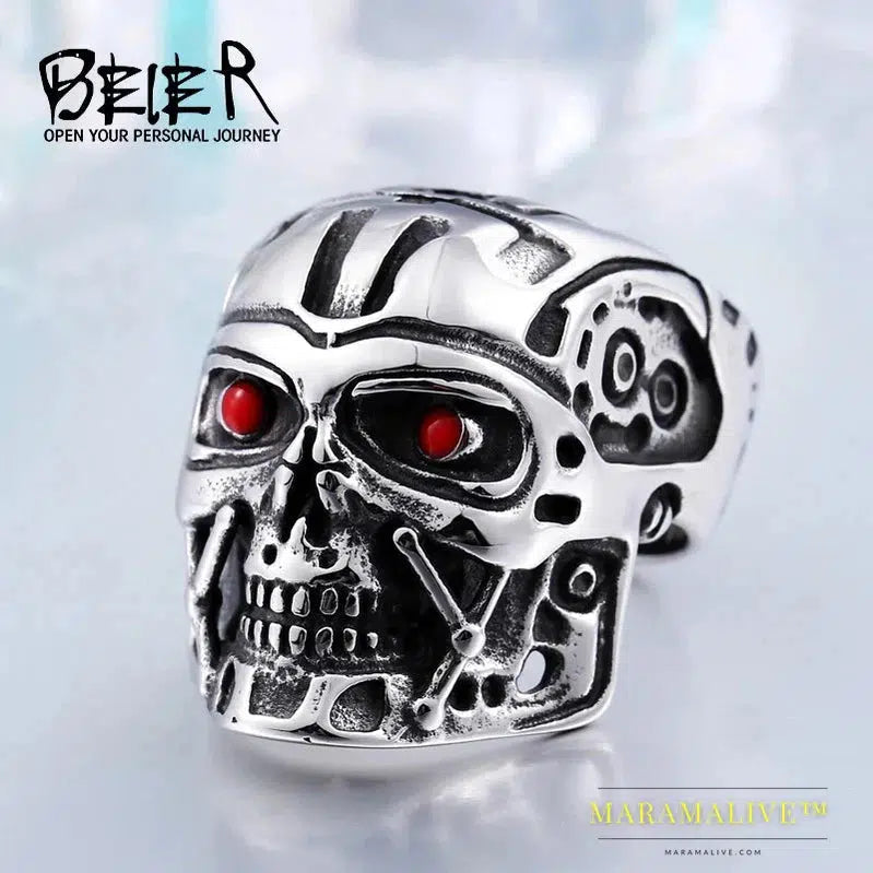 T800 Terminator Ring 316L Stainless Titanium Steel Jewelry