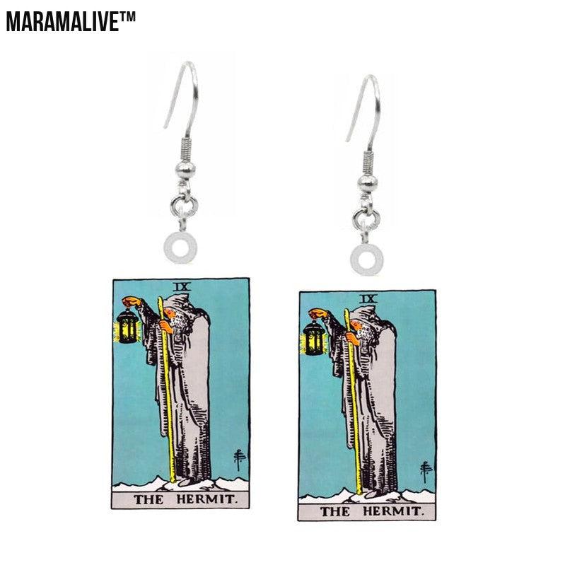 Tarot Card Earring Design - Acrylic Double Sided Tarot Earrings