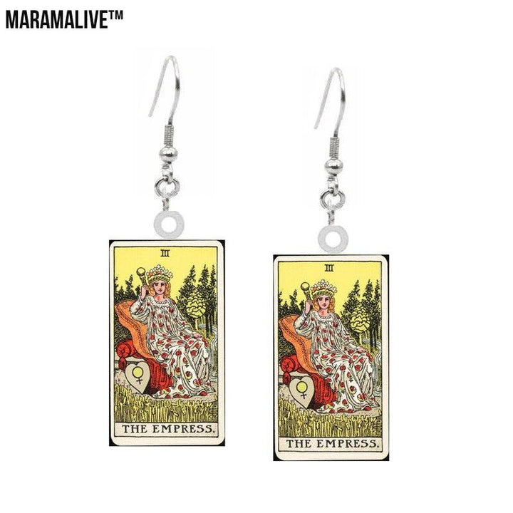 Tarot Card Earring Design - Acrylic Double Sided Tarot Earrings