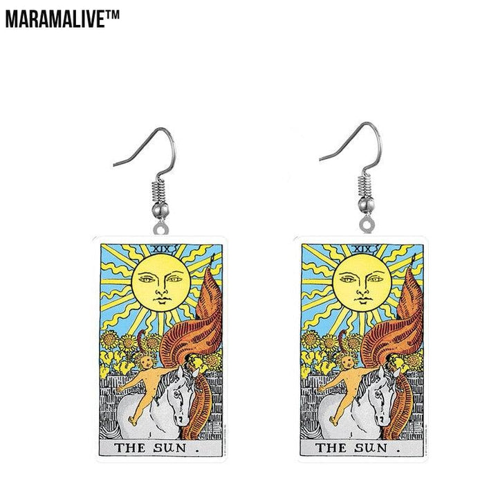 Tarot Card Earring Design - Acrylic Double Sided Tarot Earrings