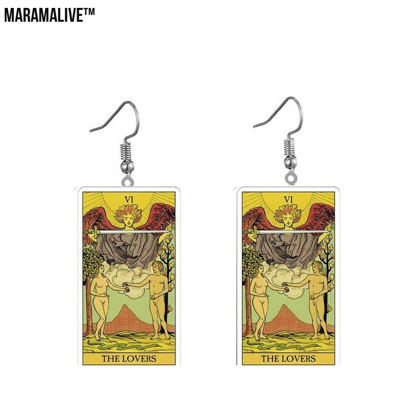 Tarot Card Earring Design - Acrylic Double Sided Tarot Earrings