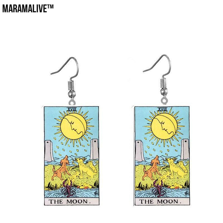 Tarot Card Earring Design - Acrylic Double Sided Tarot Earrings