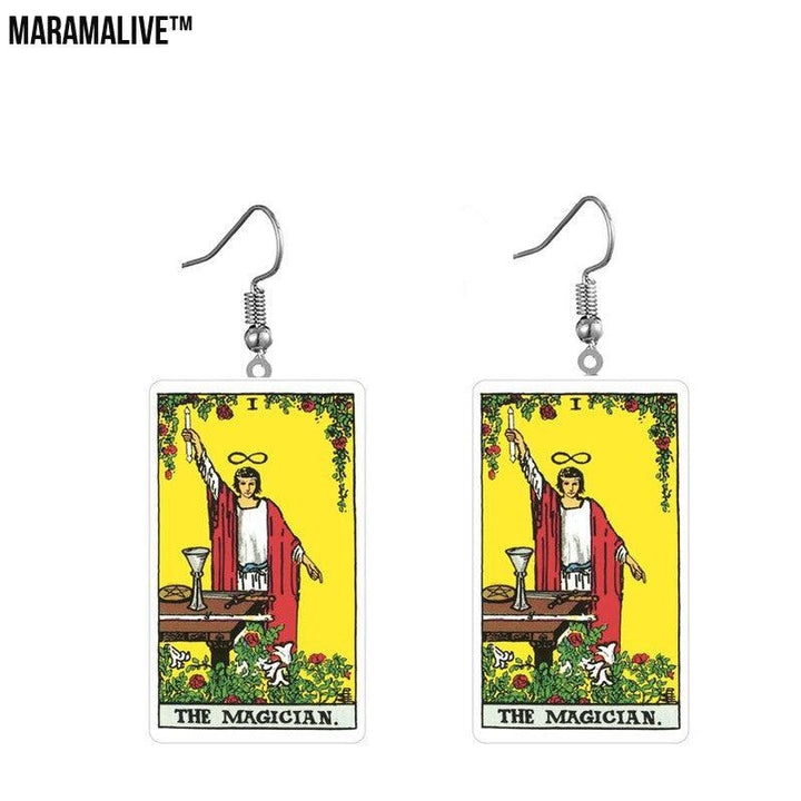 Tarot Card Earring Design - Acrylic Double Sided Tarot Earrings