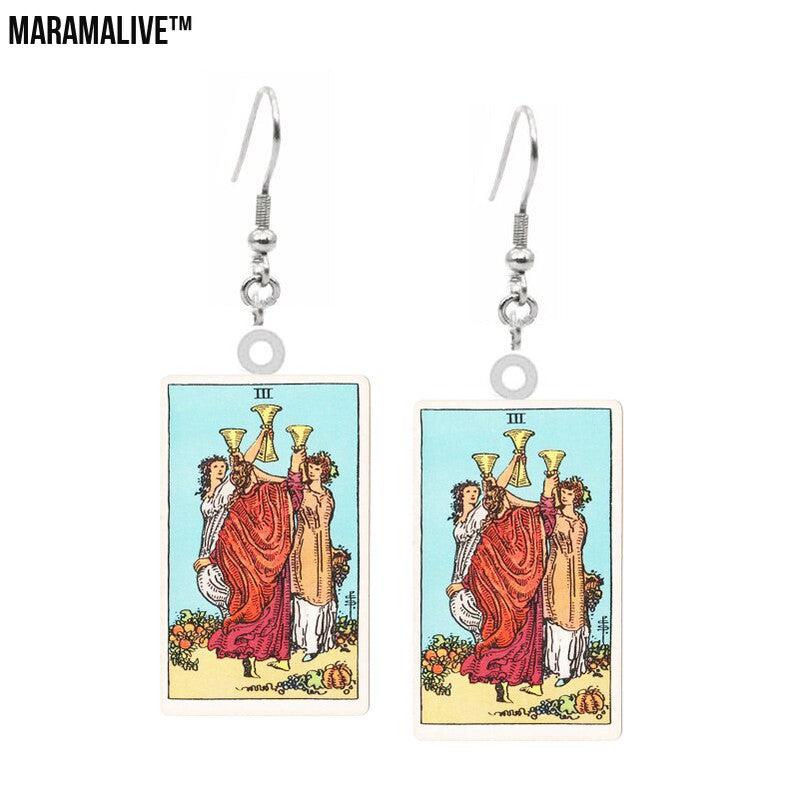 Tarot Card Earring Design - Acrylic Double Sided Tarot Earrings