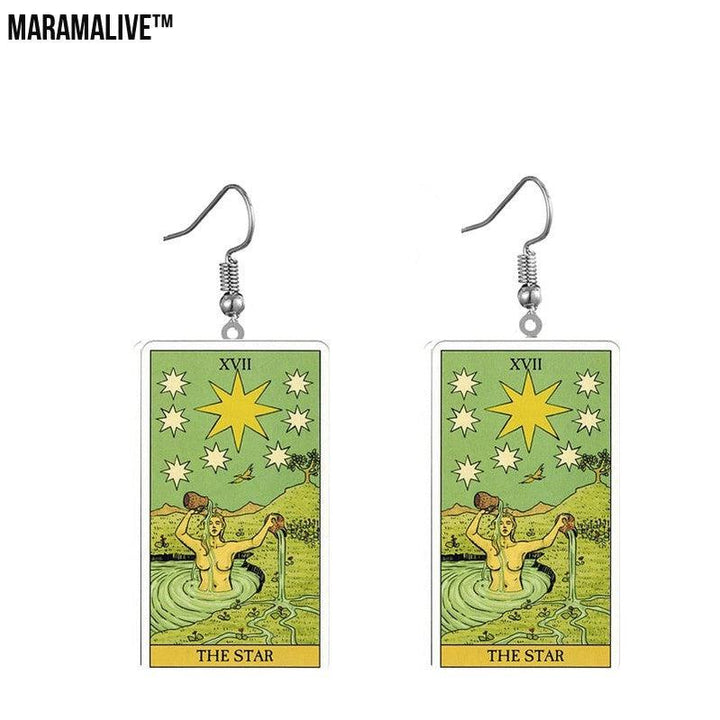 Tarot Card Earring Design - Acrylic Double Sided Tarot Earrings