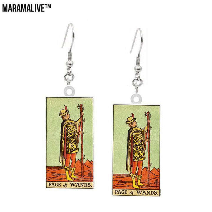 Tarot Card Earring Design - Acrylic Double Sided Tarot Earrings