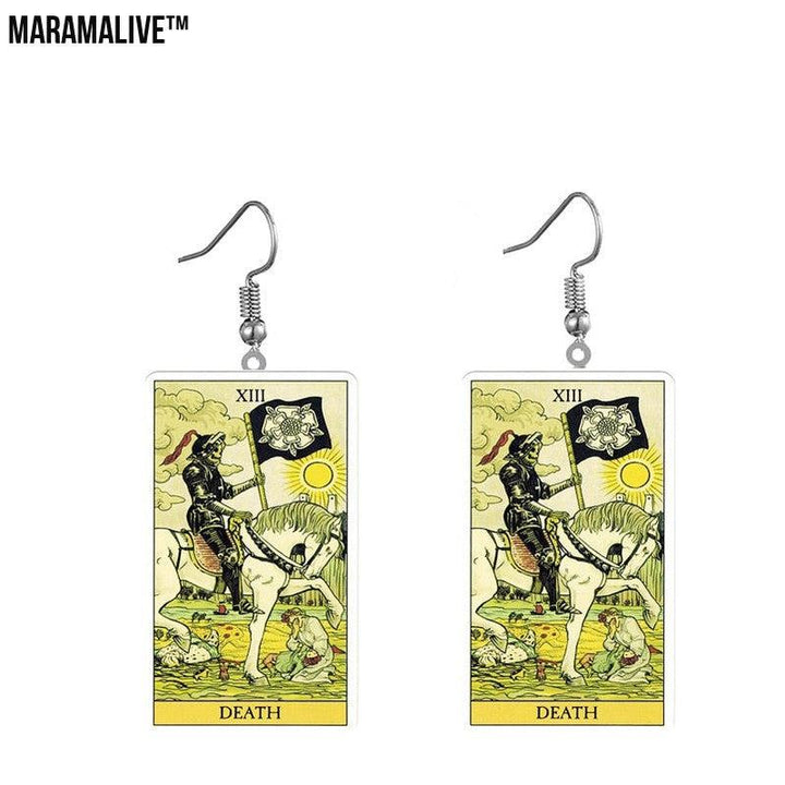 Tarot Card Earring Design - Acrylic Double Sided Tarot Earrings