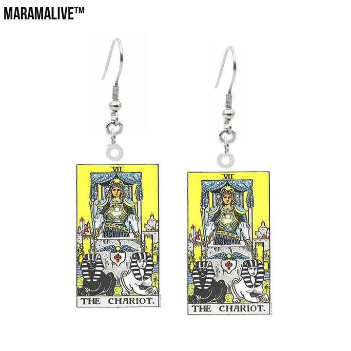 Tarot Card Earring Design - Acrylic Double Sided Tarot Earrings