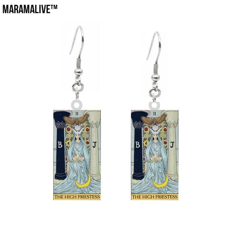 Tarot Card Earring Design - Acrylic Double Sided Tarot Earrings