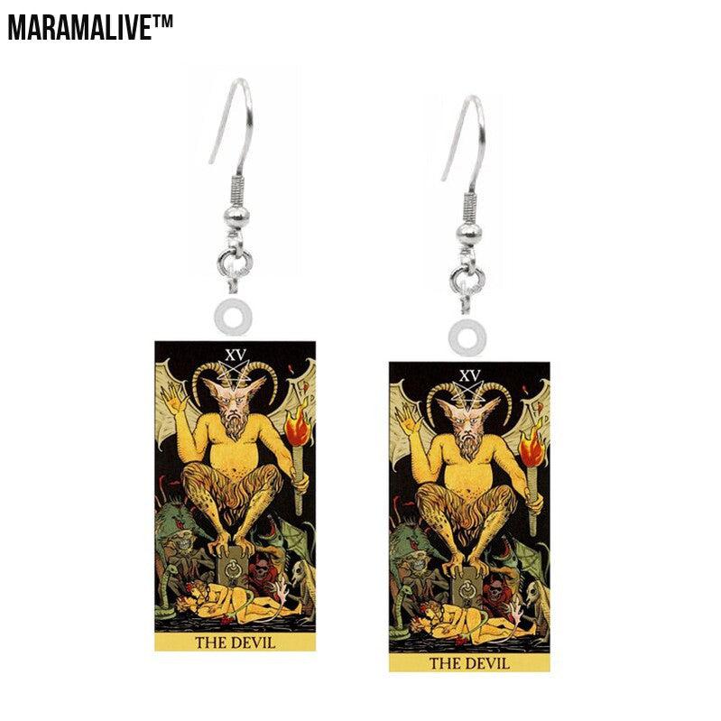 Tarot Card Earring Design - Acrylic Double Sided Tarot Earrings