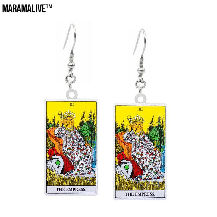 Tarot Card Earring Design - Acrylic Double Sided Tarot Earrings