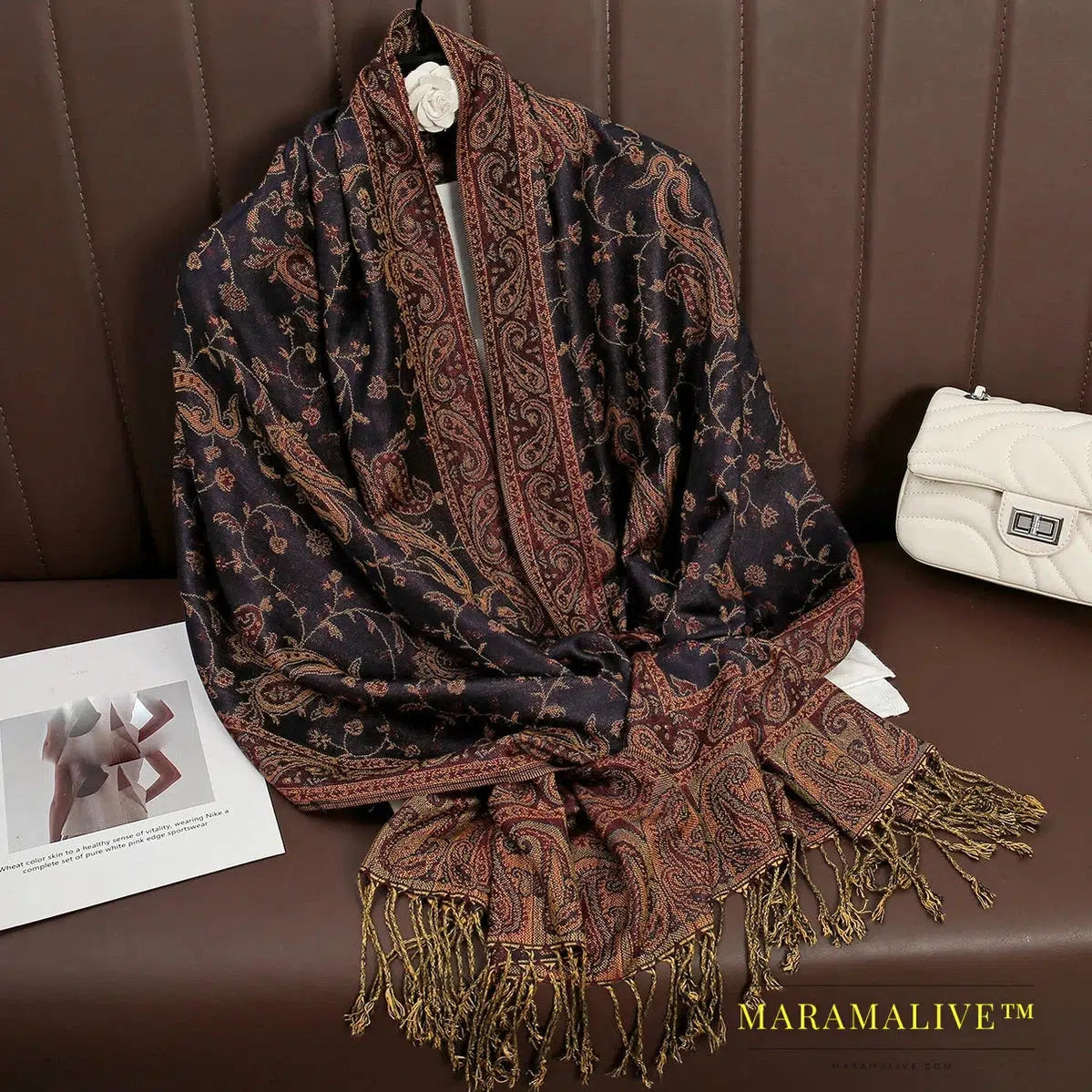 Tassel Blanket Design Thick Pashmina New Winter Warm Shawl Wrap Cashmere Scarf Women Neckerchief Poncho Stoles 2024