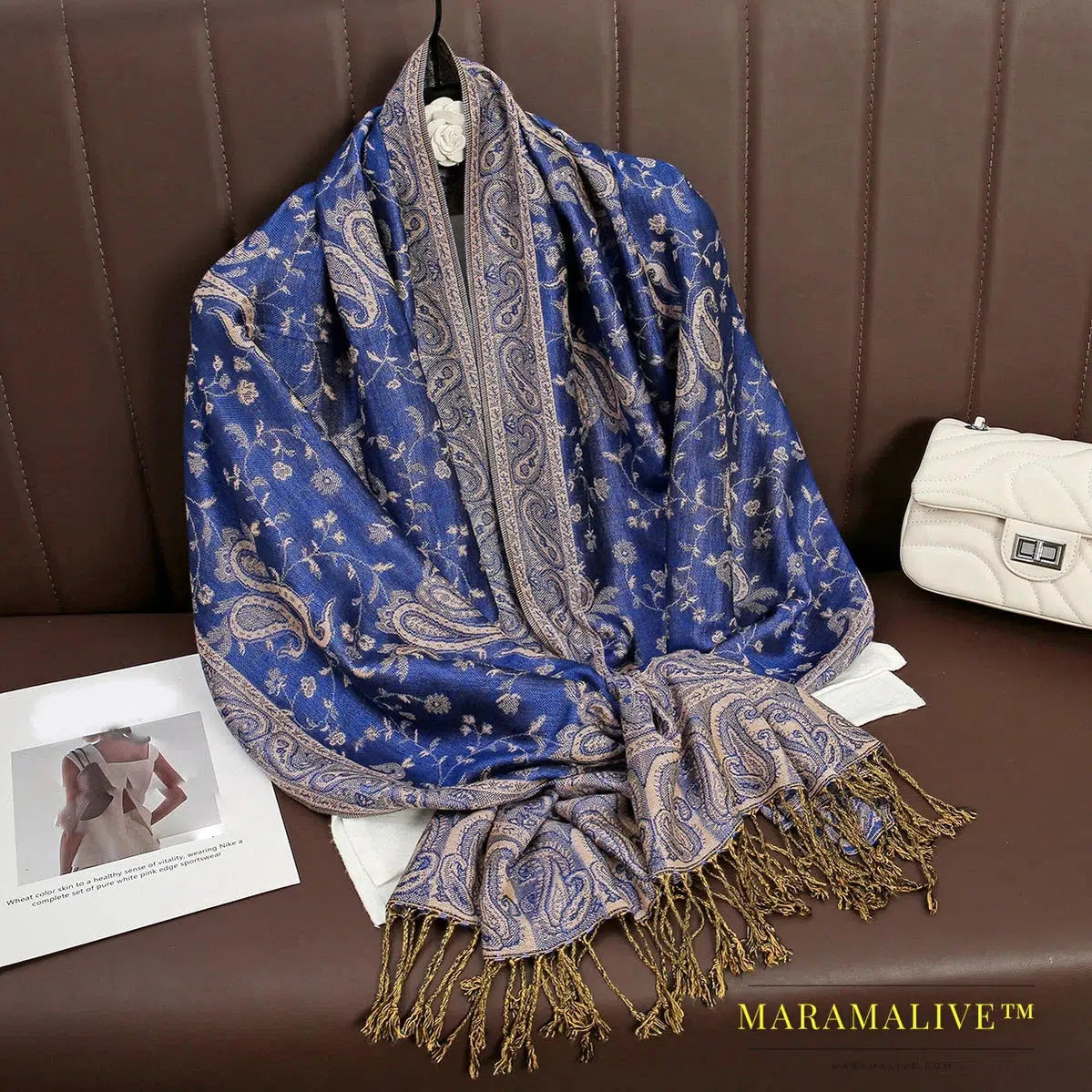 Tassel Blanket Design Thick Pashmina New Winter Warm Shawl Wrap Cashmere Scarf Women Neckerchief Poncho Stoles 2024