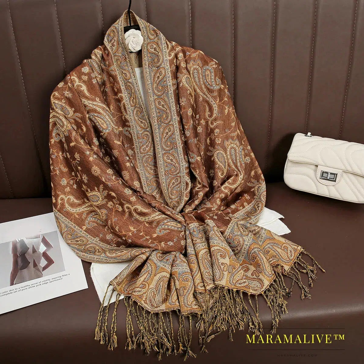 Tassel Blanket Design Thick Pashmina New Winter Warm Shawl Wrap Cashmere Scarf Women Neckerchief Poncho Stoles 2024