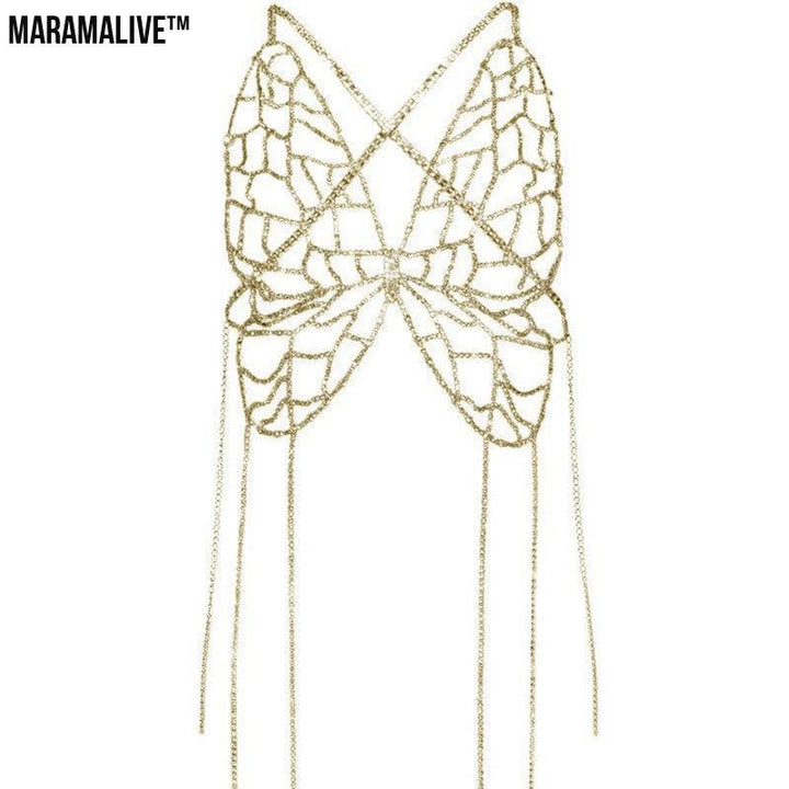 Tassel Body Niche Design Butterfly Chest Chain