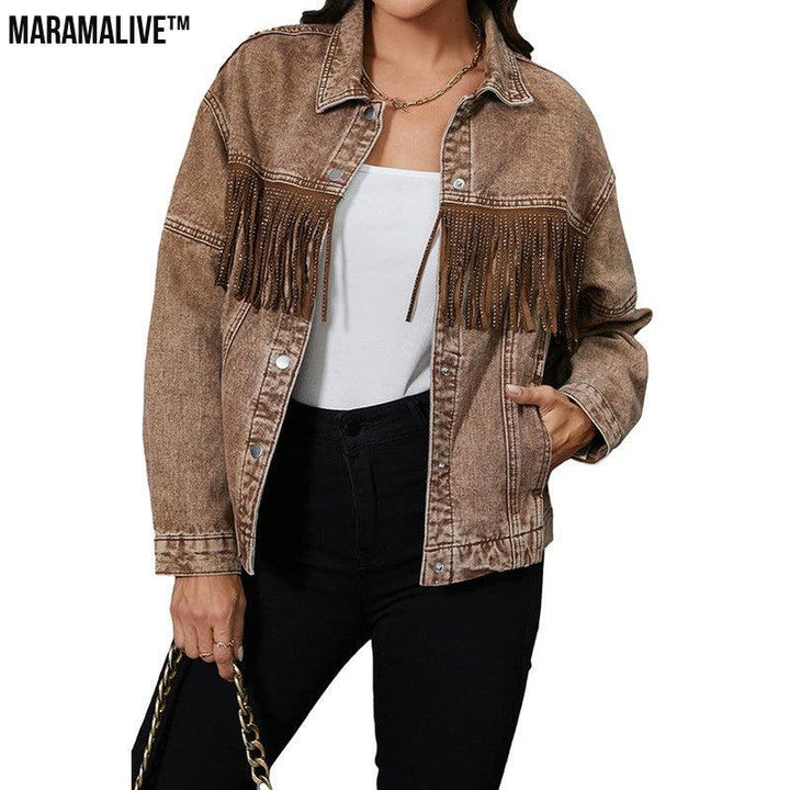 Tassel Lapel Jacket Coat For Women