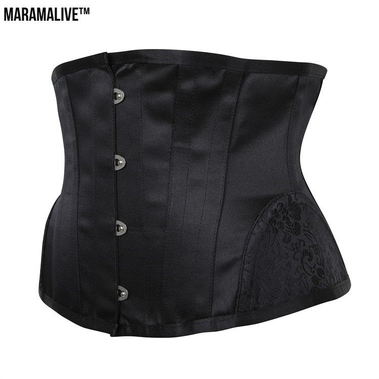 ﻿The Hourglass Illusion: Ladies Slim Court Corset Gothic Short Girdle Black And White