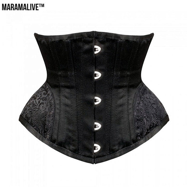 ﻿The Hourglass Illusion: Ladies Slim Court Corset Gothic Short Girdle Black And White