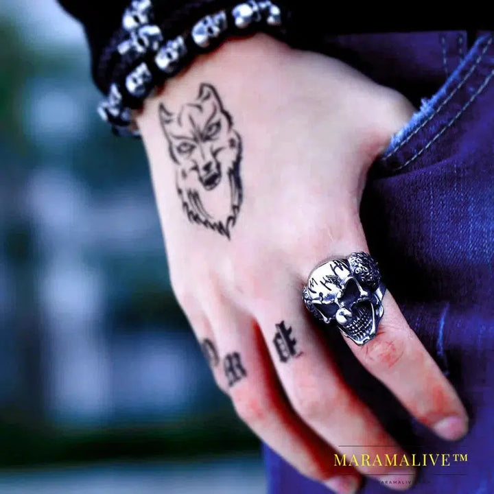 The Jack face design ring stainless steel funny clowns man punk jewelry as gift for friend