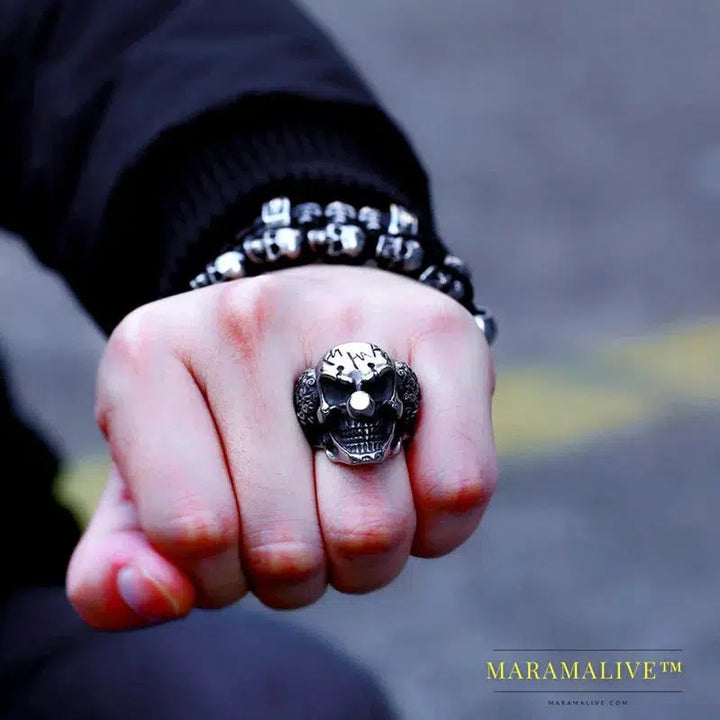 The Jack face design ring stainless steel funny clowns man punk jewelry as gift for friend