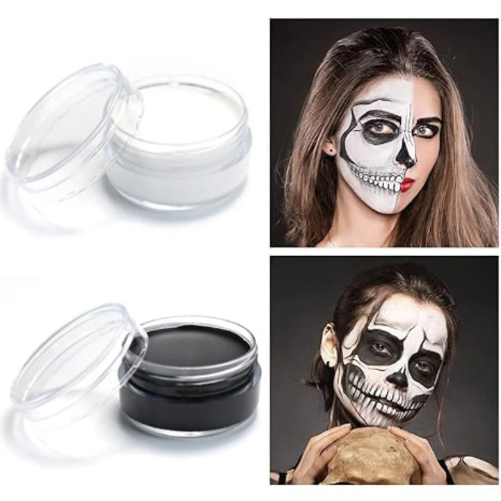 Thrilling Trio of Clown Vampire Skeleton Face & Body Paint Set - Unleash the Dark, Mysterious Halloween Fun