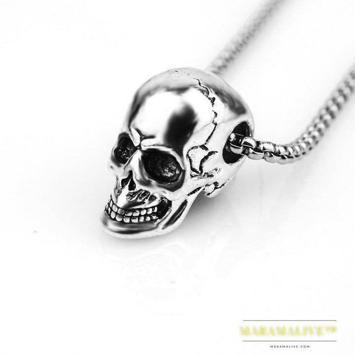 Titanium Steel Skull Men's Necklace Halloween Men's Pendant