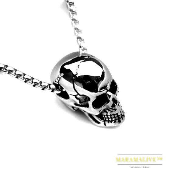 Titanium Steel Skull Men's Necklace Halloween Men's Pendant