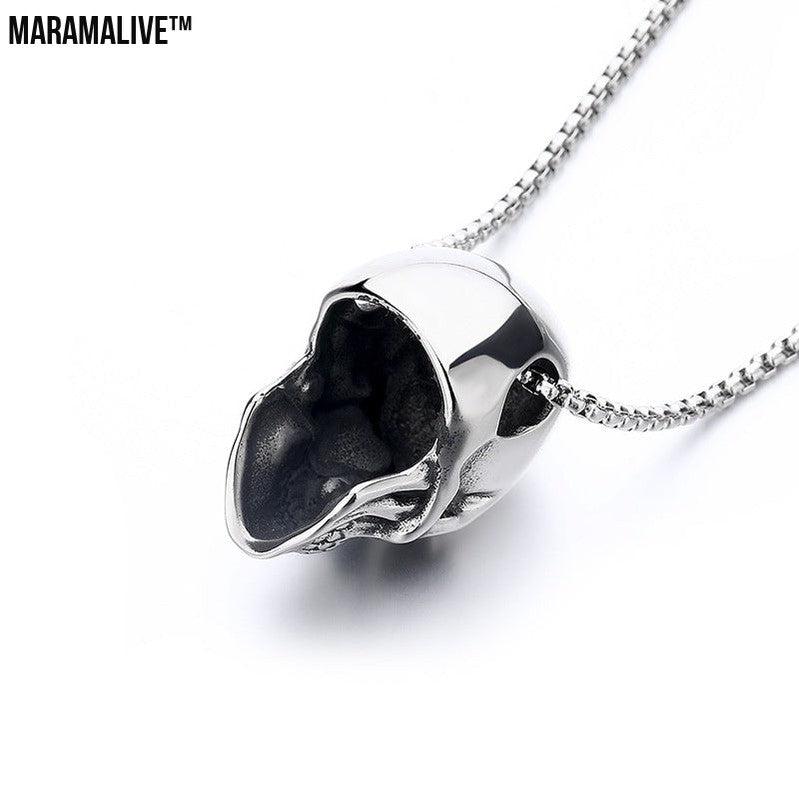 Titanium Steel Skull Vintage Love Necklace