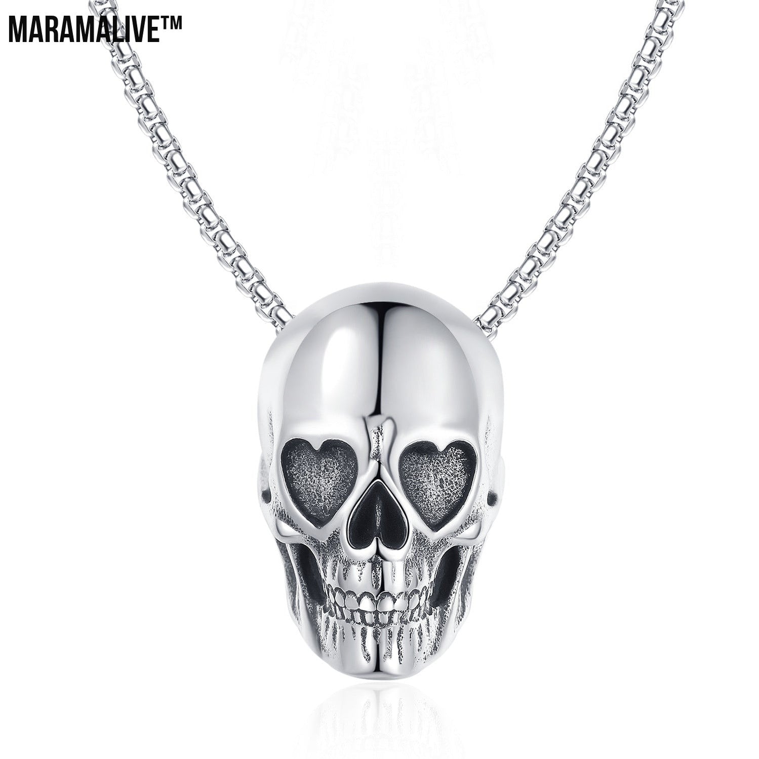 Titanium Steel Skull Vintage Love Necklace