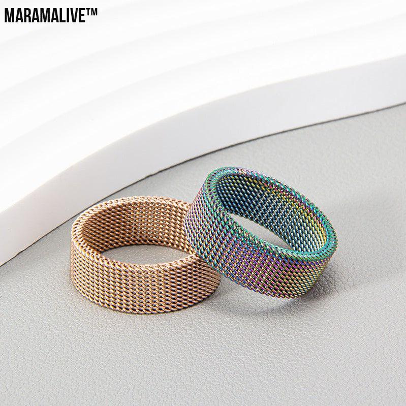 Titanium Steel Woven Mesh Deformation Ring