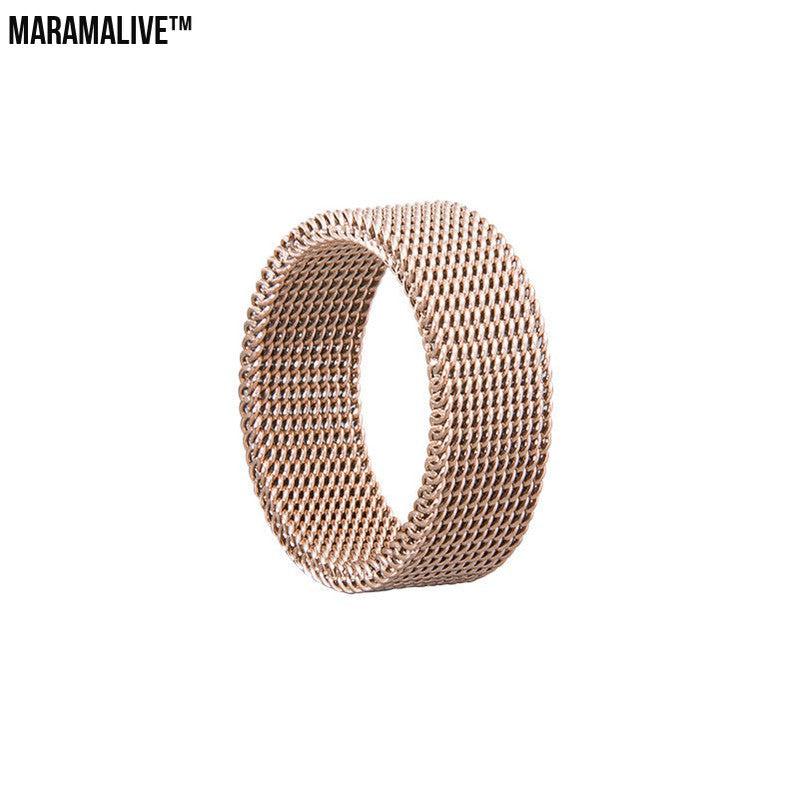 Titanium Steel Woven Mesh Deformation Ring