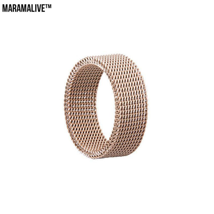 Titanium Steel Woven Mesh Deformation Ring