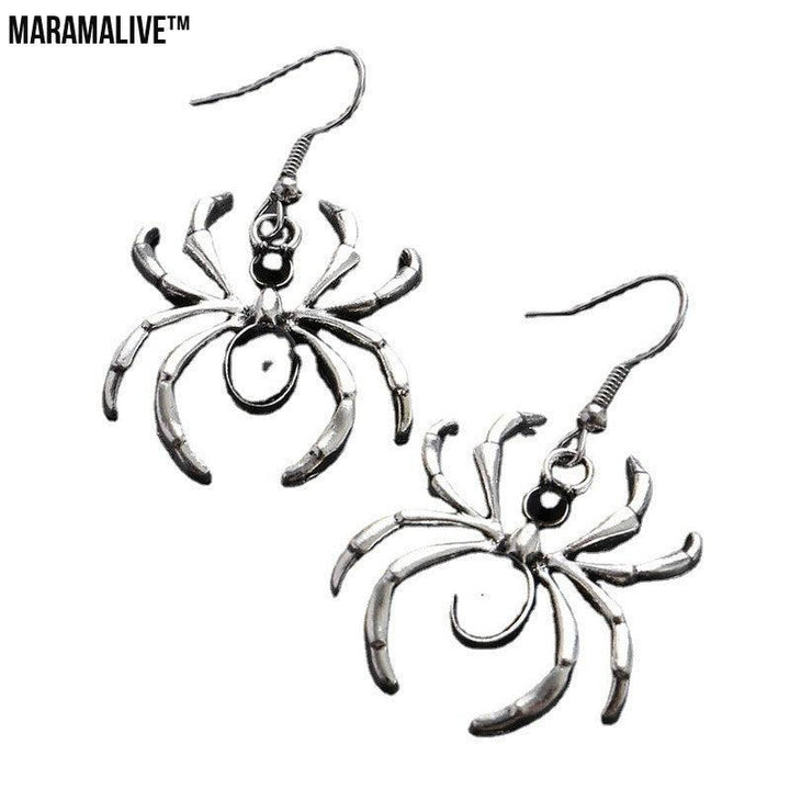 Title: Alluring Arachnids: Dark Art Gothic Beautiful Style Black Spider Earrings Design Sense Punk