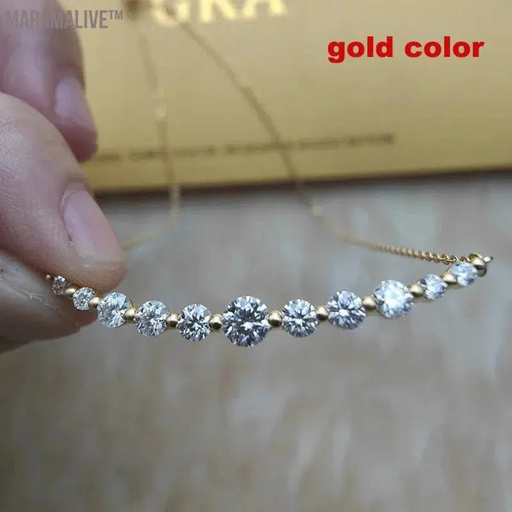 Total 1.1ct 100% All Moissanite Necklace for Women Sparkling Lab Diamond Pendant Jewelry 100% S925 Sterling Silver GRA