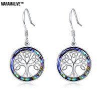 Tree of Life Earrings for Women Sterling Sliver Celtic Knot Tree Hook Earrings Small Dangle Drop with Abalone Shell Tree of Life Jewelry