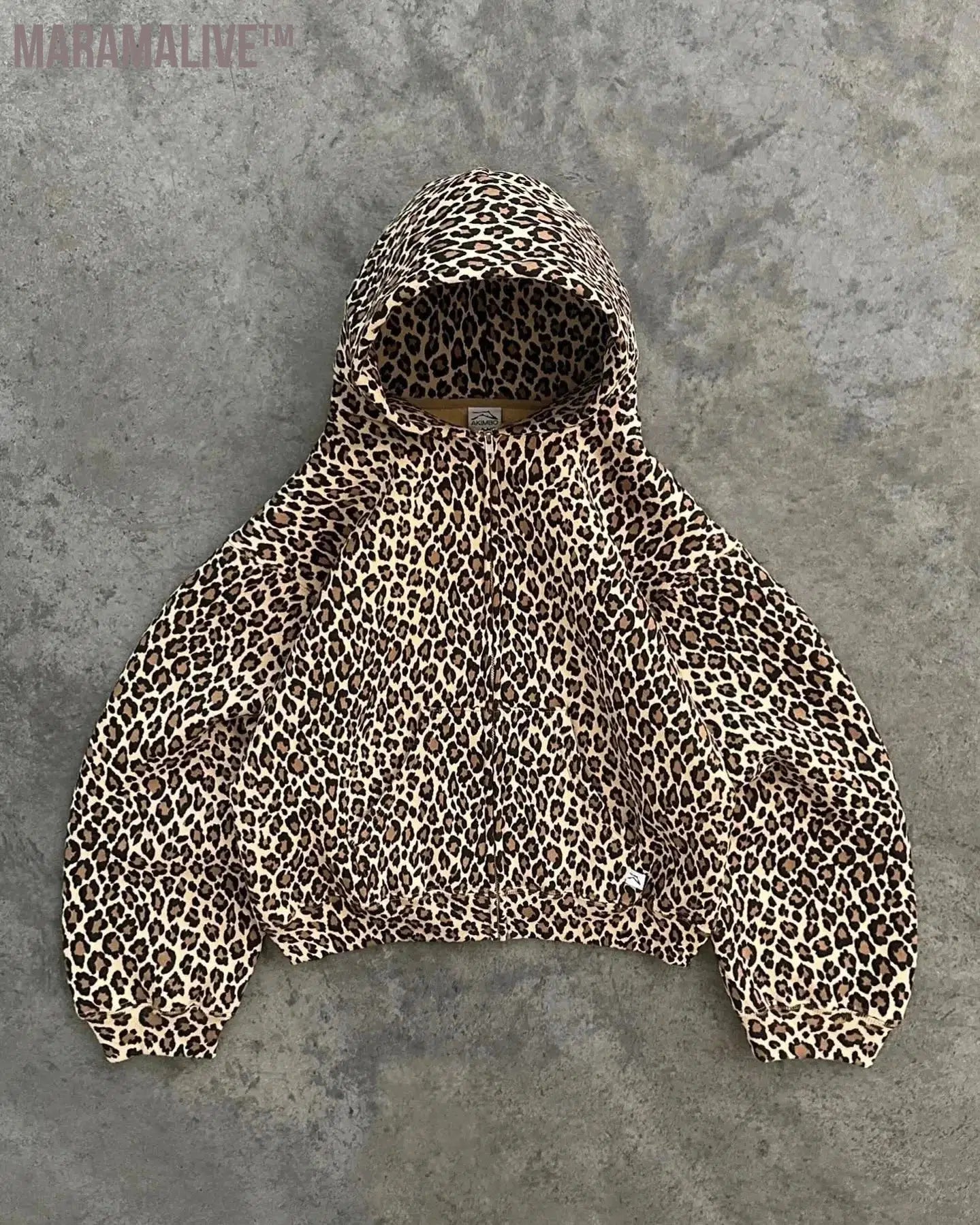 Trend Streetwear Leopard Print Fashion Loose Pullovers Hip Hop Retro Classic Casual Hoodies for Women's Gothic Sweatshirts