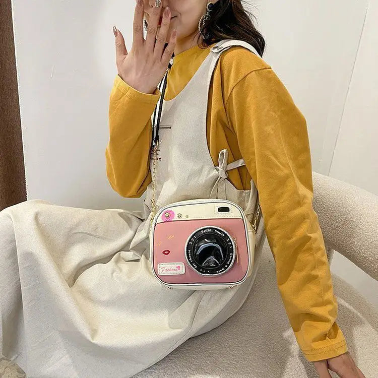 Trendy Camera Shaped Leather Shoulder Cross-Body Handbag - The Perfect Unusual Gift