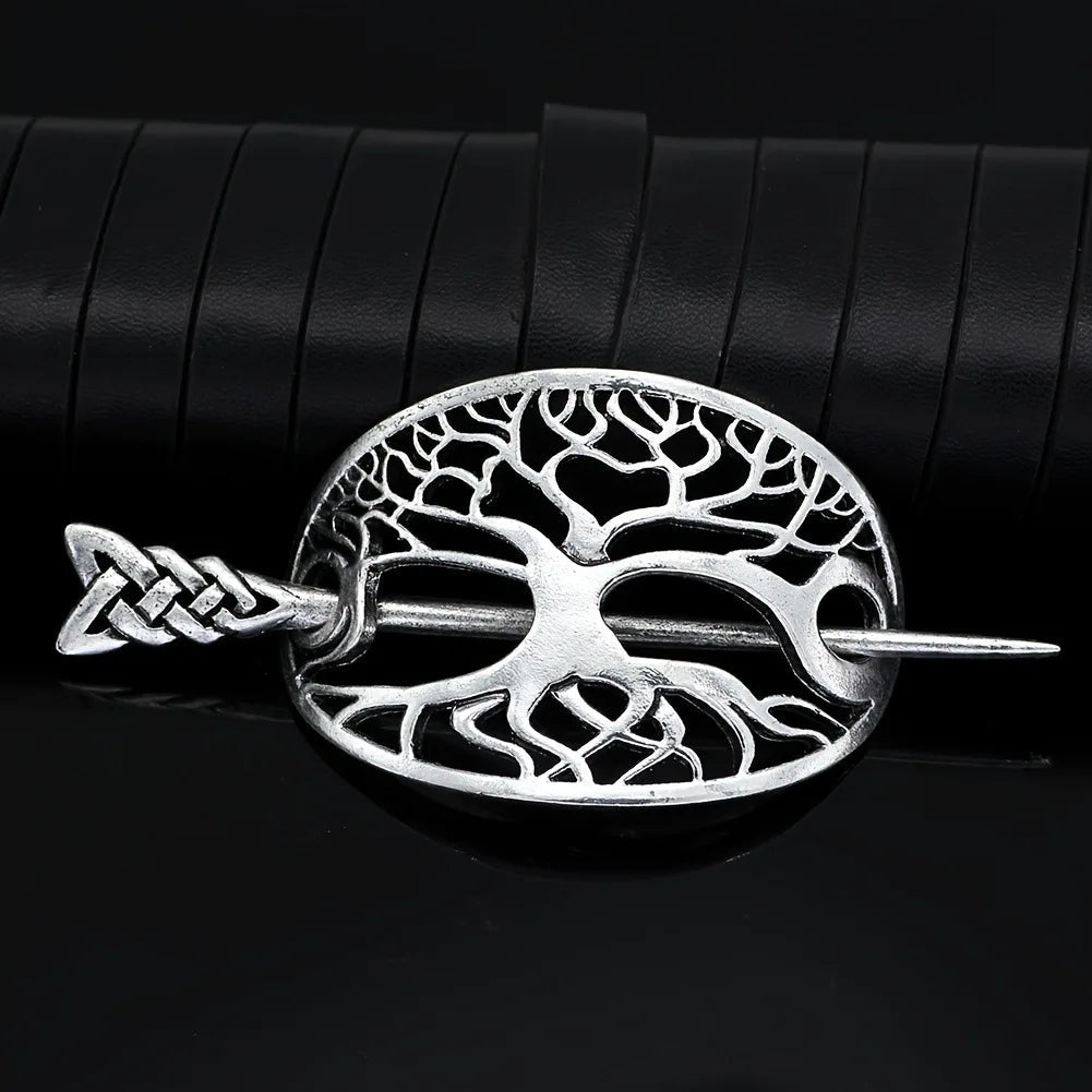 Trendy Hip-Hop Style Stainless Steel Tree of Life Pendant Necklace - Unisex Dark Jewelry, Unique Statement Piece