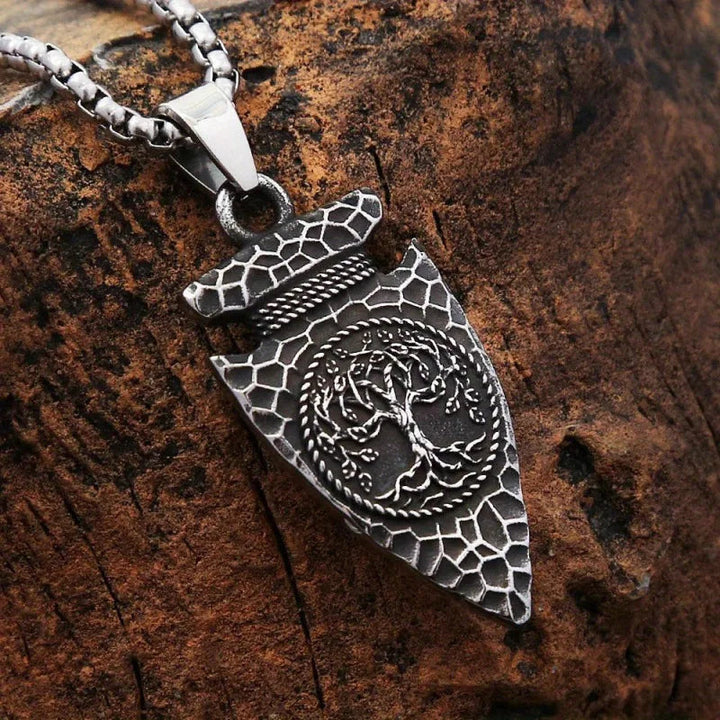 Trendy Hip-Hop Style Stainless Steel Tree of Life Pendant Necklace - Unisex Dark Jewelry, Unique Statement Piece