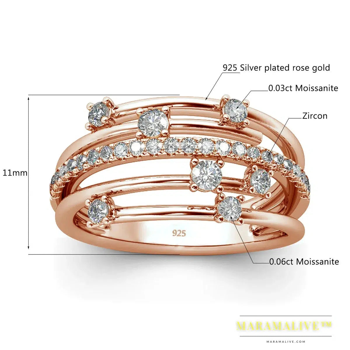 Trendy Moissanite Ring Eternity Wedding Band Solid 925 Silver Rings For Women Jewelry Engagement Gift