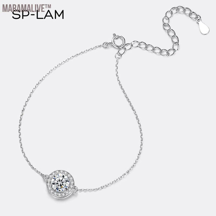 Trendy Moissanite Sterling Silver Bracelet for Women