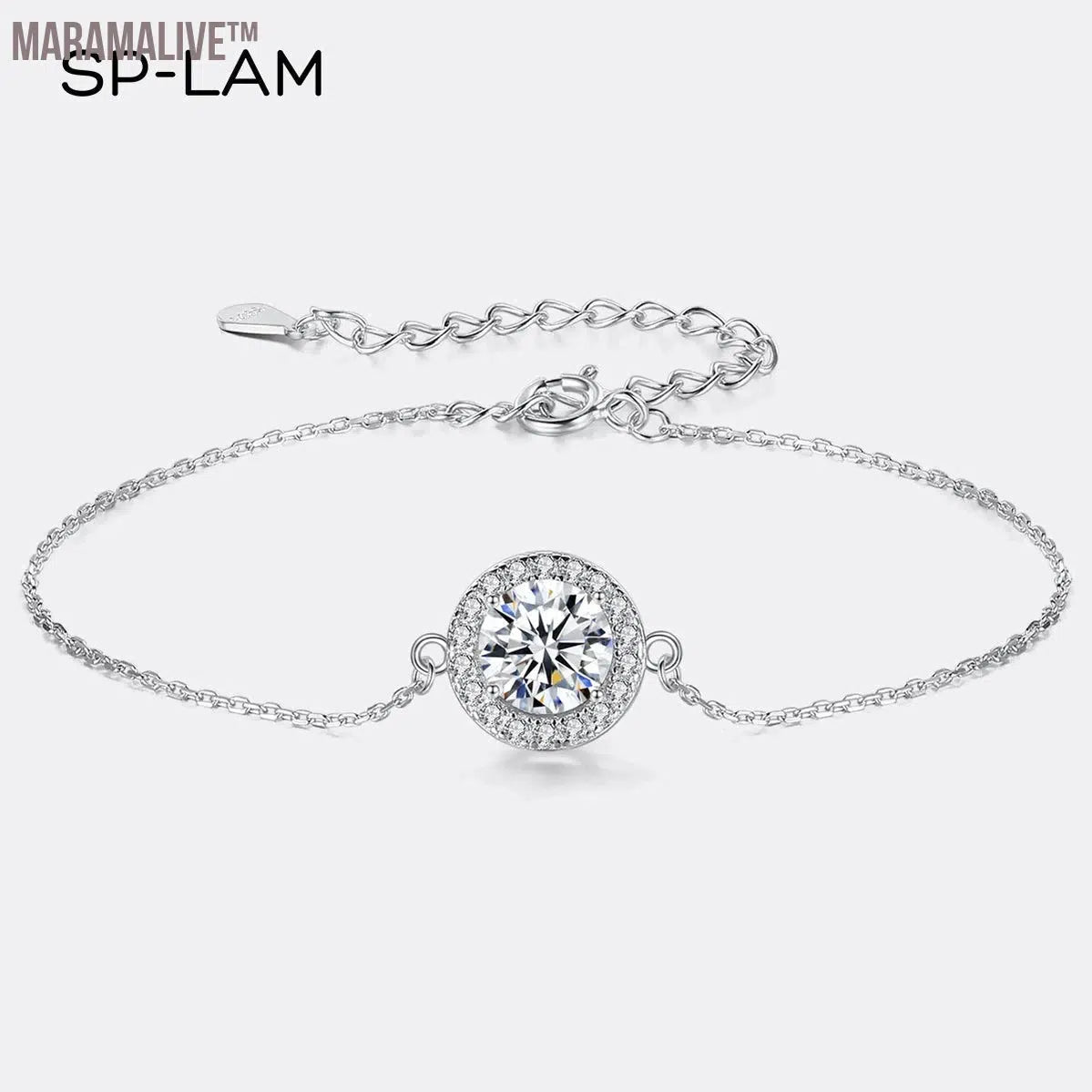 Trendy Moissanite Sterling Silver Bracelet for Women