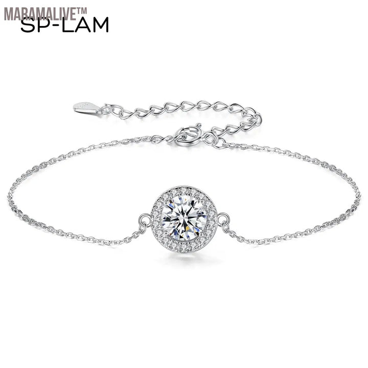 Trendy Moissanite Sterling Silver Bracelet for Women