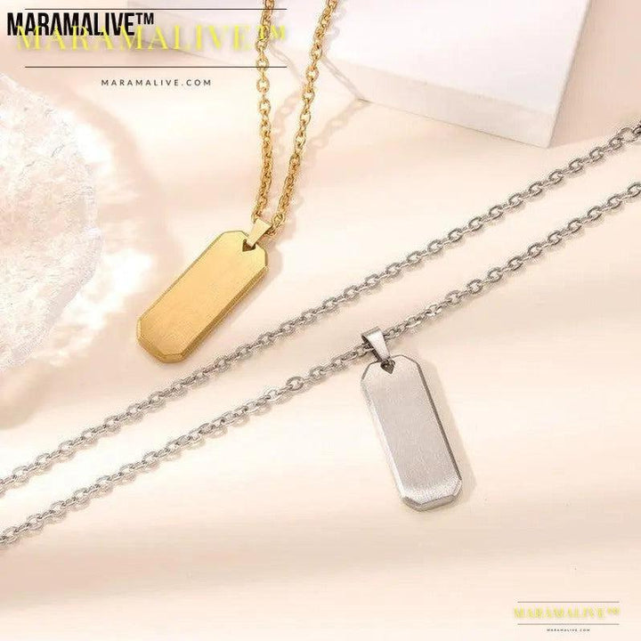 Trendy Personality Mirror Stainless Steel Geometric Necklace